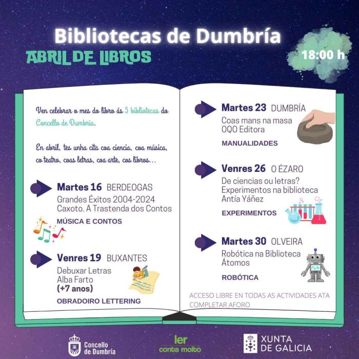 April of Books at Dumbría libraries