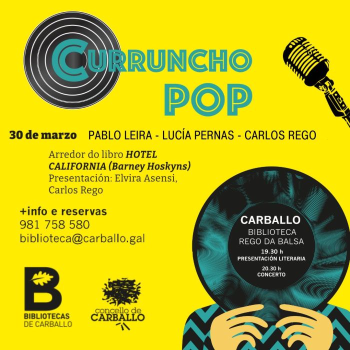 Curruncho Pop 2024 presentación literaria e concertos